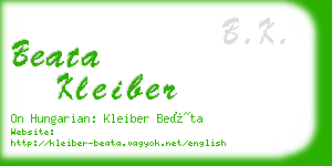 beata kleiber business card